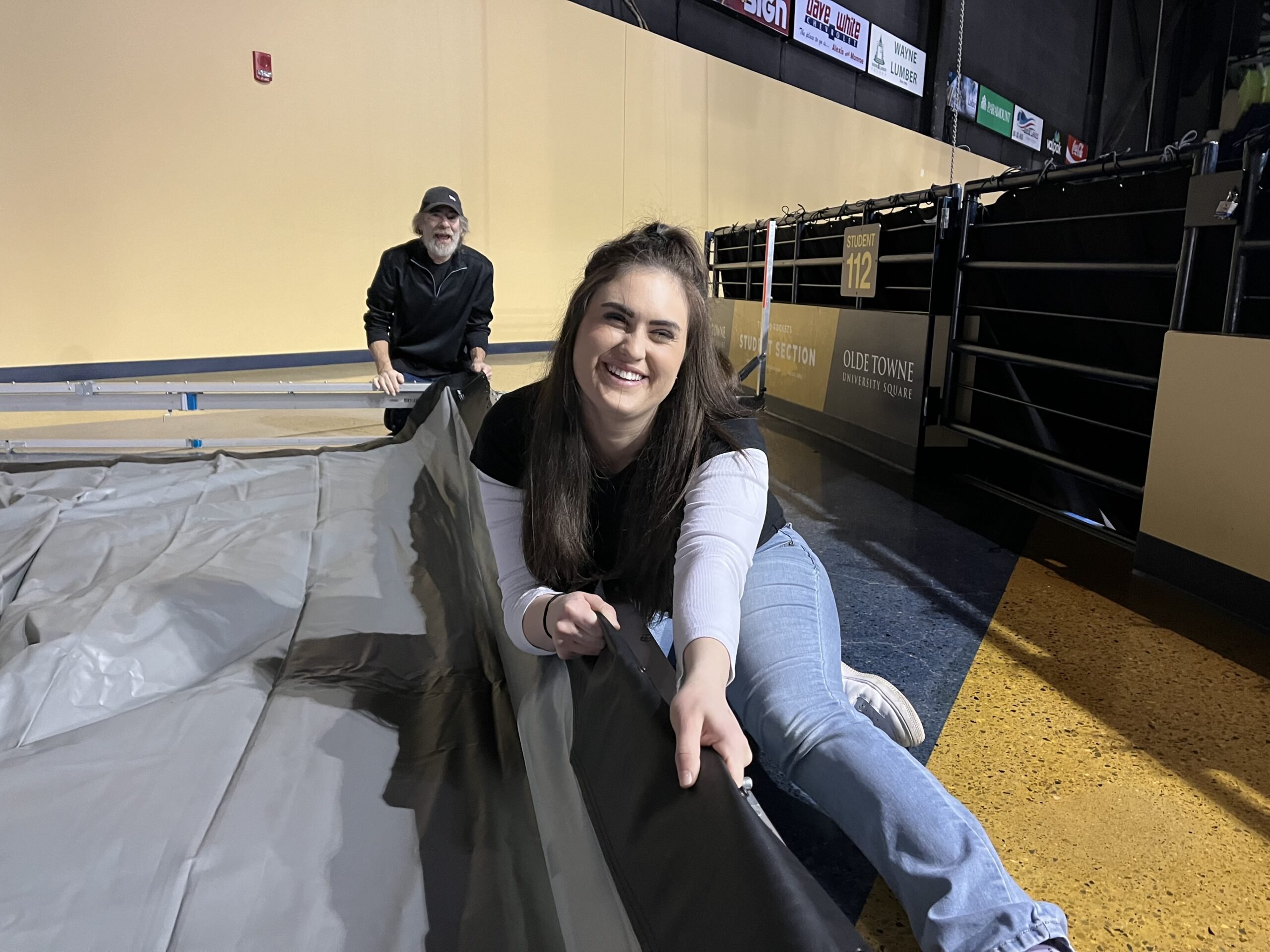 Man and Woman Smiling at Work