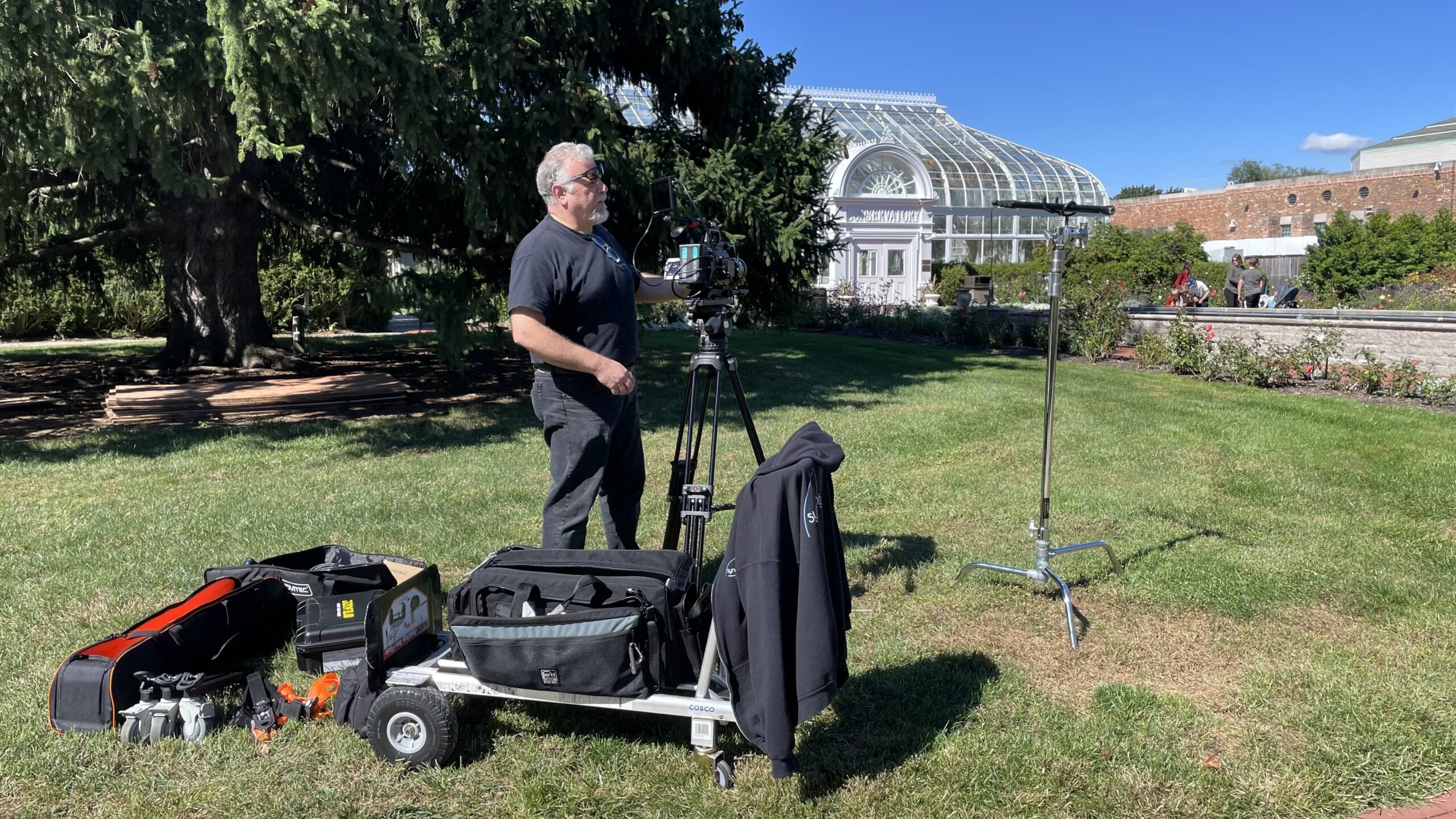 Dave Filming Outdoors